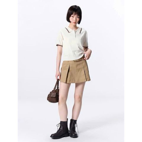 Áo len polo cộc tay Gu Japan - Thời trang nữ trẻ trung, đẹp mắt, phù hợp cho đi chơi và đi làm, nhiều màu sắc lựa chọn.