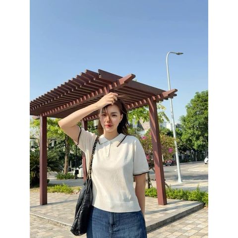 Áo len polo cộc tay Gu Japan - Thời trang nữ trẻ trung, đẹp mắt, phù hợp cho đi chơi và đi làm, nhiều màu sắc lựa chọn.
