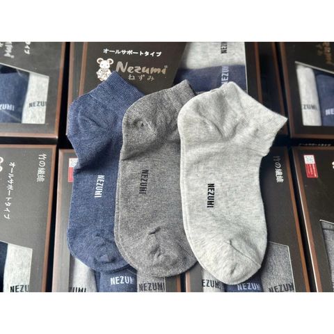 Set 6 Đôi Tất Nezumi Nhật Bản - Vớ Cotton Co Giãn, Cổ Cao và Thấp, Dễ Chịu cho Nam Nữ, Nhiều Màu Sắc