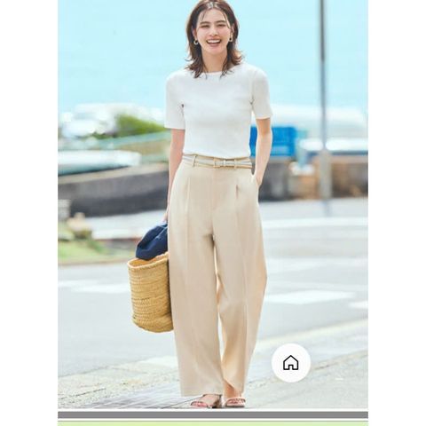 Quần vải ống suông có ly Uni Japan