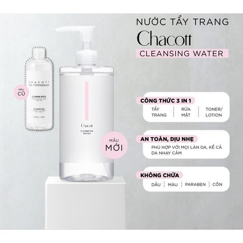 Nước Tẩy Trang Chacott For Professionals 500ml - Dưỡng Da, Làm Sạch Trang Điểm Hiệu Quả, An Toàn Cho Da Nhạy Cảm