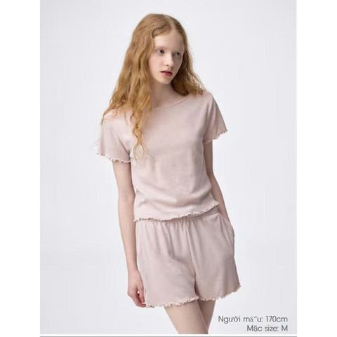 Bộ đồ nữ cotton ngắn tay Gu Japan - Quần short họa tiết dễ thương, thoải mái cho mùa hè, lựa chọn hoàn hảo để đi chơi và nghỉ ngơi