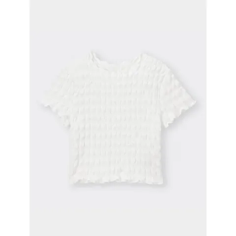 Áo sơ mi nhún dáng Croptop Gu Japan