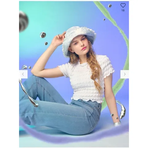 Áo sơ mi nhún dáng Croptop Gu Japan