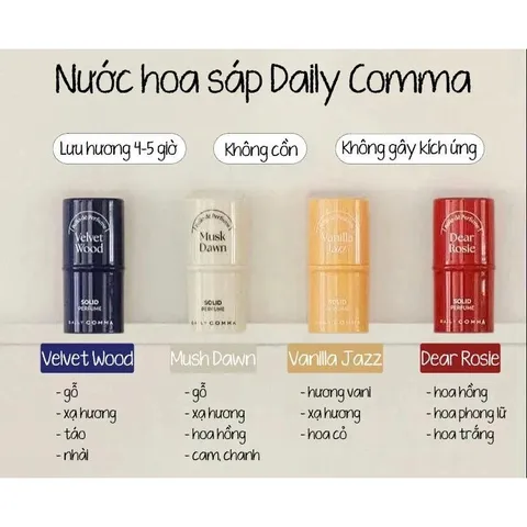 Nước Hoa Sáp Daily Comma Solid Perfume - Hương Ngọt Ngào, Lưu Hương Lâu, Tiện Lợi Dùng Mọi Lúc 395945
