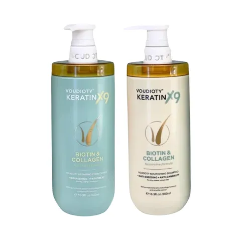 Dầu Gội Xả Voudioty Keratin X9 Biotin & Collagen 500ml – Phục Hồi, Mềm Mượt & Giảm Gãy Rụng