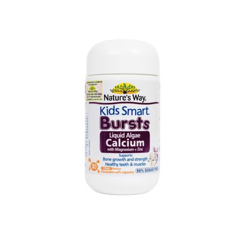 Viên Uống Hỗ Trợ Xương Răng Nature's Way Bursts Canxi Kẽm Magie D3 K2 Cho Trẻ Từ 6 Tháng - 30 Viên Bổ Sung Tăng Chiều Cao
