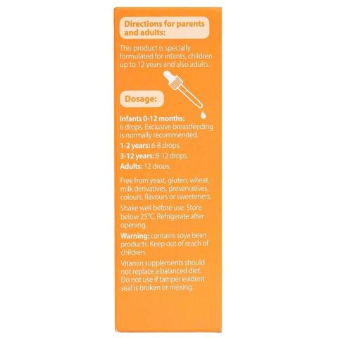Giọt Vitamin D3 + K2 Nature's Way 11ml - Hỗ trợ phát triển chiều cao và sức khỏe xương cho trẻ em