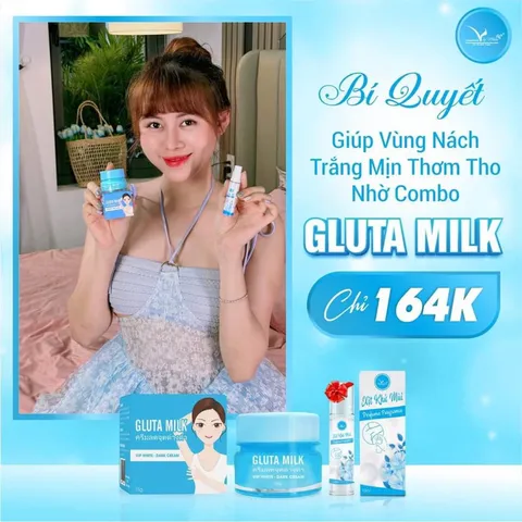 Kem Khử Thâm Nách Gluta Milk VIP White Thái Lan - Giảm Thâm, Làm Trắng Da, Khử Mùi, Hộp 15g - Mua 1 Tặng 1