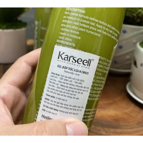 Gel Giữ Nếp Tóc Xoăn Karseell Curly Cream 500ml - Dưỡng Tóc Uốn Xoăn, Tạo Kiểu Tự Nhiên, Hương Nước Hoa Sang Trọng, Chính Hãng Italy