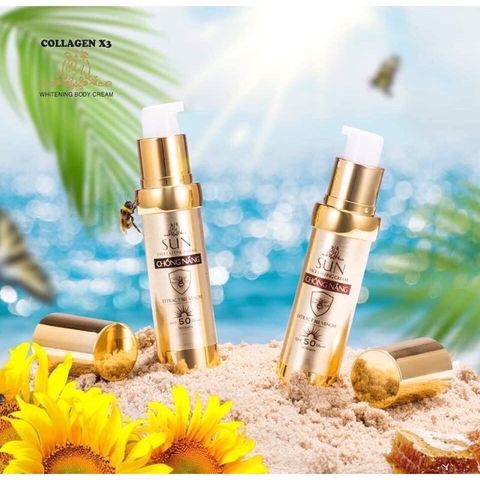 Kem Chống Nắng Collagen X3 Đông Anh 50gr - Chiết Xuất Nọc Ong, Bảo Vệ Da, Chống Tia UV, Kiềm Dầu, Nâng Tone Mặt