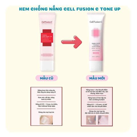 Kem Chống Nắng Nâng Tone Cell Fusion C Dark Spot Toning Sunscreen 50ml - Chống Nắng, Dưỡng D  da, Phù Hợp Cho Da Nhạy Cảm, Không Bóng Nhờn