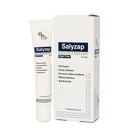 Lotion Giảm Mụn Ban Đêm Fixderma Salyzap - 20ml, Hỗ Trợ Làm Sáng Da, Ngăn Ngừa Mụn Hiệu Quả, Chăm Sóc Da Mặt