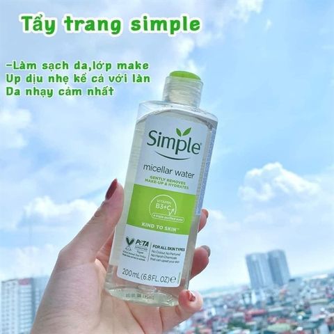 Nước Tẩy Trang Simple Micellar Cleansing Water 400ml - Dịu Nhẹ, Không Hương Liệu, Phù Hợp Cho Da Nhạy Cảm, Làm Sạch Hiệu Quả
