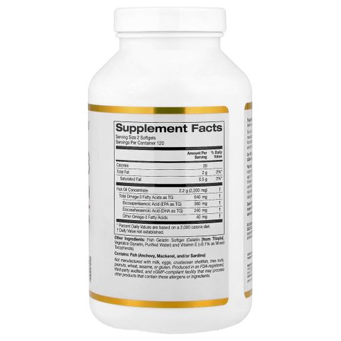 Viên uống dầu cá Omega - 3 California Gold Nutrition 240 viên - Hàng Mỹ 396379