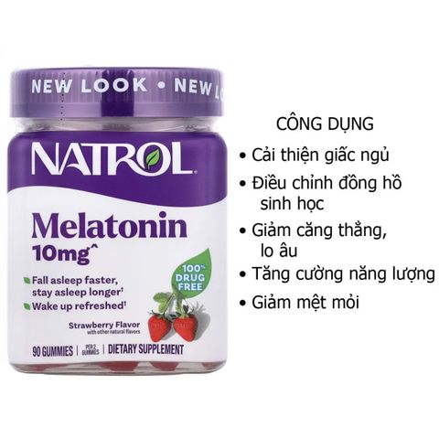 Kẹo Ngủ Natrol 10mg Sleep - Viên Hỗ Trợ Giấc Ngủ Dễ Dàng Cho Người Lớn và Trẻ Em Trên 12 Tuổi, Mỹ, 90 Viên