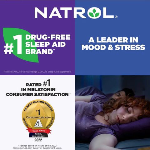 Kẹo Ngủ Natrol 10mg Sleep - Viên Hỗ Trợ Giấc Ngủ Dễ Dàng Cho Người Lớn và Trẻ Em Trên 12 Tuổi, Mỹ, 90 Viên