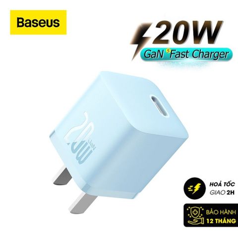 Củ Sạc Nhanh 20W Baseus GaN5 - Bộ Sạc Siêu Nhỏ Cho iPhone, Hỗ Trợ PD/QC, Bảo Vệ Thông Minh, Sạc 50% Chỉ Trong 26 Phút