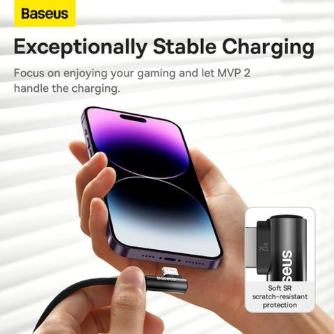 Cáp Sạc Nhanh Baseus MVP 2 20W Đầu Gập 90 Độ Cho iPhone - Chống Gãy, Tương Thích Tất Cả Thiết Bị iOS, Tích Hợp Chip E-Marker