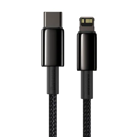 Cáp Sạc Nhanh C to Lightning 20W Baseus Tungsten Gold - Dây Siêu Bền 2M Tương Thích iPhone 12/11/XS Max, Sạc An Toàn và Nhanh Chóng