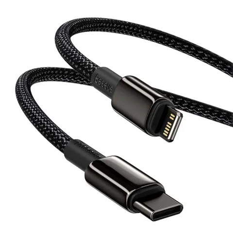 Cáp Sạc Nhanh C to Lightning 20W Baseus Tungsten Gold - Dây Siêu Bền 2M Tương Thích iPhone 12/11/XS Max, Sạc An Toàn và Nhanh Chóng