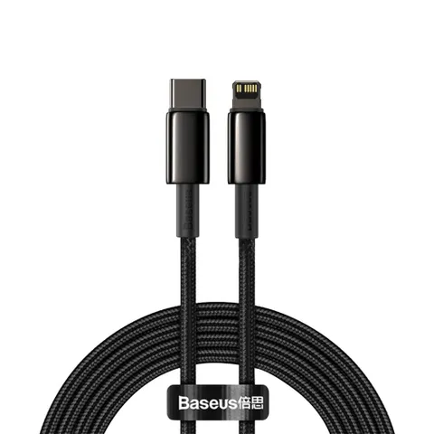 Cáp Sạc Nhanh C to Lightning 20W Baseus Tungsten Gold - Dây Siêu Bền 2M Tương Thích iPhone 12/11/XS Max, Sạc An Toàn và Nhanh Chóng