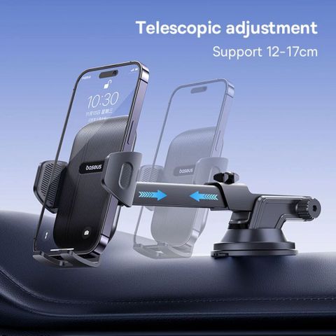 Giá Đỡ Điện Thoại Khi Lái Xe Baseus UltraControl Go - Kẹp Tiện Lợi Chống Rung, Xoay 360 Độ, Dùng Cho Điện Thoại 4,7-7,2 Inch