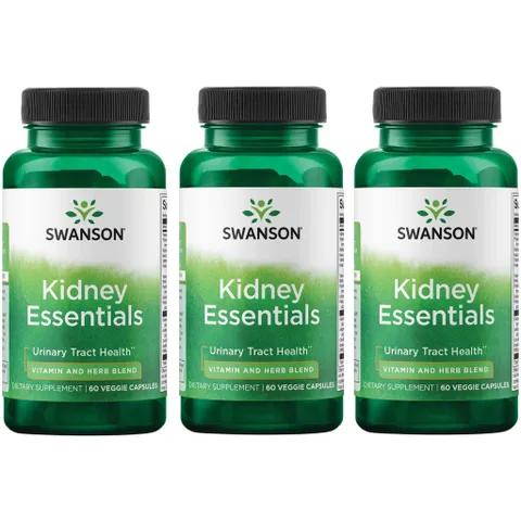 Viên Uống Bổ Thận Swanson Kidney Essentials 60 Viên - Hỗ Trợ Chức Năng Thận, Tăng Cường Sức Khỏe và Thải Độc Tự Nhiên