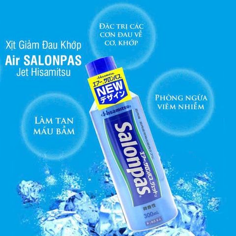 Xịt Giảm Đau Salonpas Hisamitsu 300ml - Giải Pháp Giảm Đau Cơ Khớp Từ Nhật Bản, Dễ Dàng Sử Dụng, Tận Hưởng Cảm Giác Mát Lạnh