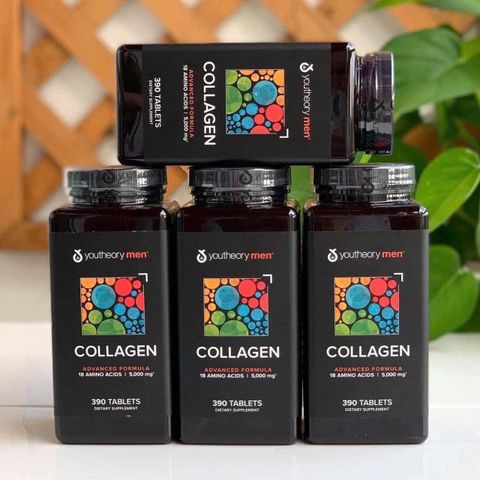 Viên uống Collagen Youtheory dành cho Nam 390 Viên - Hỗ trợ sức khỏe, phục hồi da và khớp, duy trì trẻ trung và năng động.