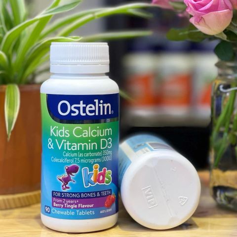 Viên Uống Canxi Cho Bé Ostelin Calcium + Vitamin D3 90 Viên - Tăng Cường Xương Khỏe Mạnh, Hỗ Trợ Phát Triển Cho Trẻ Em 1-12 Tuổi