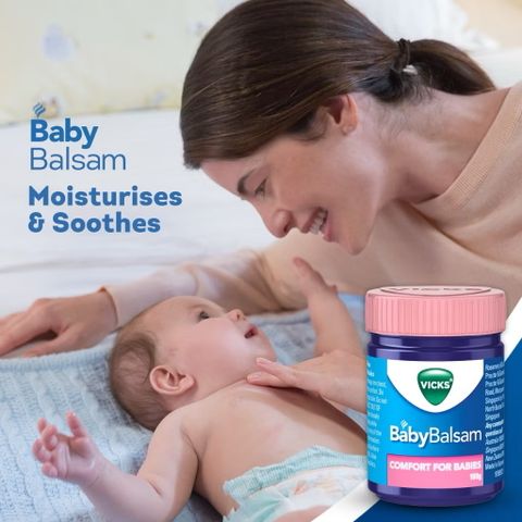 Dầu Vicks Baby Balsam - Dầu Bôi Giữ Ấm Ngực Cho Trẻ Em Từ 3 Tháng Đến 5 Tuổi, Chống Ho Ngạt Mũi, Giúp Ngủ Ngon