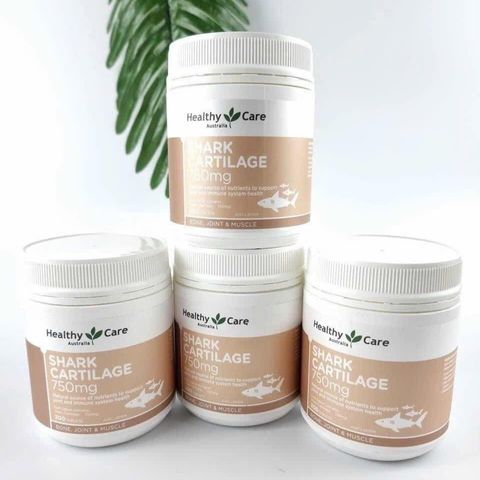 Viên uống Sụn Vi Cá Healthy Care Shark Cartilage 750mg - Hỗ trợ sức khỏe khớp và tăng cường độ dẻo dai, 200 viên tiện dụng