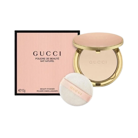 Phấn Phủ Dạng Nén Gucci Poudre De Beaute Mat Naturel 10g - Lớp Nền Mịn Màng Tự Nhiên, Che Phủ Nhẹ, Không Gây Bí Da