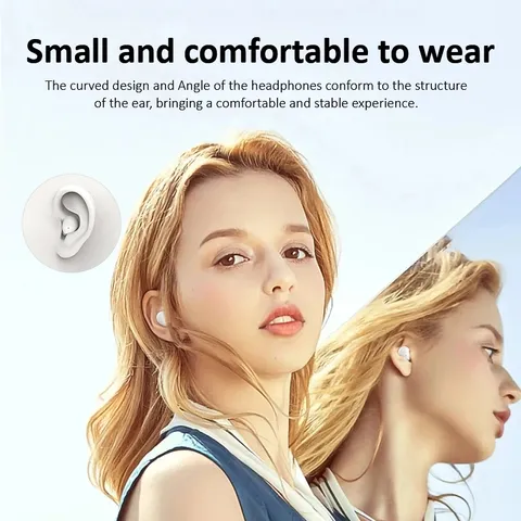Tai nghe Bluetooth 5.3 siêu nhỏ không dây cảm ứng LED - Giảm tiếng ồn, chất lượng âm thanh HiFi, phù hợp khi ngủ và sử dụng hàng ngày