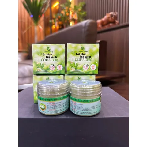 Bột Lột Mụn Trà Xanh Collagen VIBeauty 50g - Giải quyết Mụn Cám, Mụn Đầu Đen, Làm Sạch Da, Cung Cấp Collagen 100% Thiên Nhiên