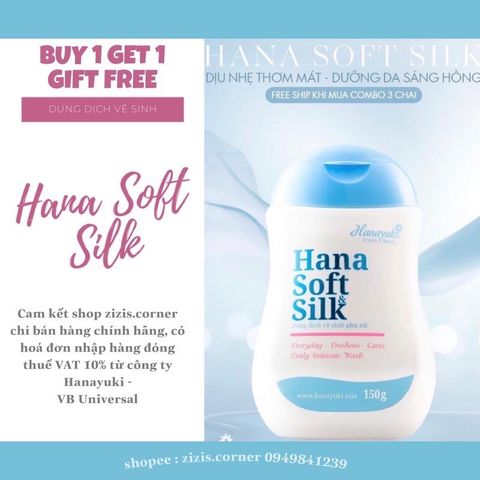 Dung Dịch Vệ Sinh Phụ Nữ Hana Soft Silk Hồng Thơm - Kháng Khuẩn, Chiết Xuất Thiên Nhiên, Duy Trì pH An Toàn, Dưỡng Ẩm Vùng Nhạy Cảm