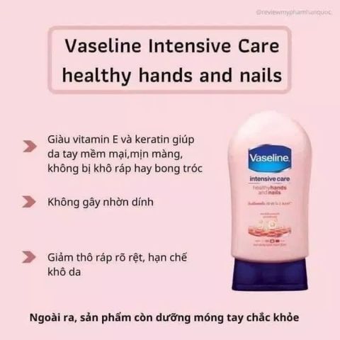 Kem Dưỡng Da Tay Vaseline Healthy Hand Nails - Giúp Da Mềm Mịn, Dưỡng Ẩm và Cải Thiện Sức Khỏe Móng Tay 85ml
