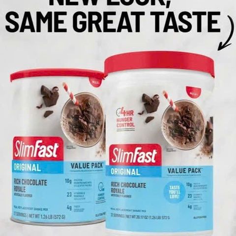 Bột Sữa Giảm Cân SlimFast 572g Vị Socola - Hỗ Trợ Kiểm Soát Cơn Đói và Thay Thế Bữa Ăn, Hàng Nhập Mỹ