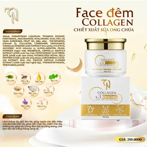 Kem Face Đêm Sữa Ong Chúa 15g - Dưỡng ẩm và Tái tạo da tự nhiên, An toàn, Mỹ phẩm chính hãng Đông Anh
