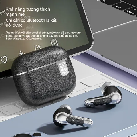 Tai nghe Bluetooth TWS không dây - Tai nghe thể thao di động với giảm tiếng ồn thông minh ENC, âm thanh HiFi, pin lớn 200mAh