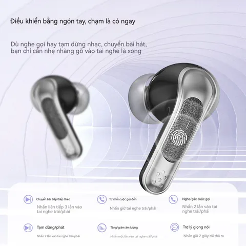 Tai nghe Bluetooth TWS không dây - Tai nghe thể thao di động với giảm tiếng ồn thông minh ENC, âm thanh HiFi, pin lớn 200mAh