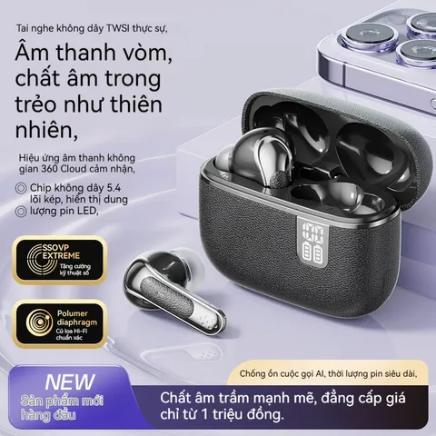 Tai nghe Bluetooth TWS không dây - Tai nghe thể thao di động với giảm tiếng ồn thông minh ENC, âm thanh HiFi, pin lớn 200mAh