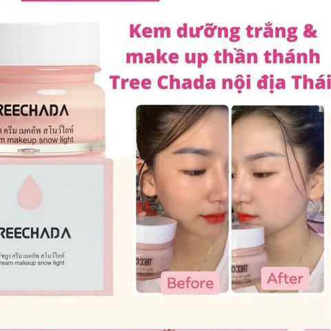Kem Nền Tree Chada Thái Lan - Makeup Thần Thánh Dưỡng Da Cao Cấp, Chống Nắng SPF 50+ Cho Làn Da Mịn Màng, Sáng Hồng Tự Nhiên