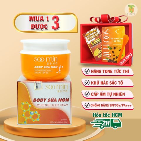 Kem Body Trắng Da SOO MIN Hàn Quốc 250g - Chống Nắng, Phục hồi, Dưỡng Trắng Nhanh, Làn Da Mịn Màng, An Toàn Cho Mọi Loại Da