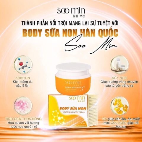 Kem Body Trắng Da SOO MIN Hàn Quốc 250g - Chống Nắng, Phục hồi, Dưỡng Trắng Nhanh, Làn Da Mịn Màng, An Toàn Cho Mọi Loại Da