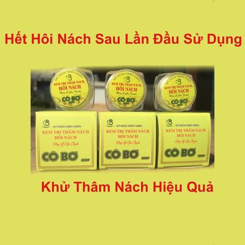 Combo 3 Lọ Kem Loại Bỏ Thâm Nách & Khử Hôi Nách Cô Bơ - Điều Chế Từ Thảo Dược, An Toàn Cho Da, Lọ Nhỏ 8gr
