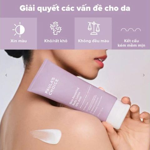 Kem Dưỡng Thể Sáng Da Paula's Choice 10% AHA 210ml - Tái Tạo Da, Dưỡng Ẩm Cho Làn Da Mịn Màng và Rạng Rỡ