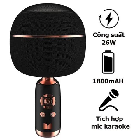 Micro Karaoke Monster M97 - Loa Bluetooth 26W, Kết Nối TWS 2 Mic, Thiết Kế Độc Đáo Hát Karaoke Online Chất Lượng Cao