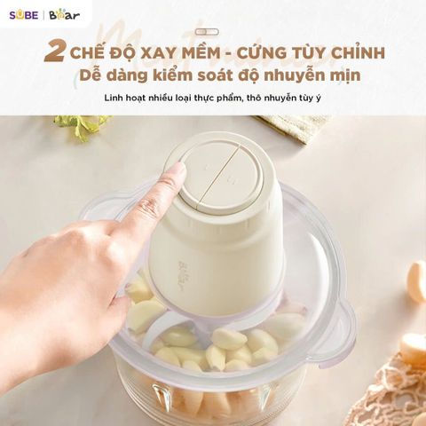 Máy Xay Thịt Bear 1.8L CH-5H03E33 - Đa Năng Xay Thịt, Rau Củ, Cá - Công Suất 300W, Lưỡi Inox An Toàn, Thiết Kế Dễ Vệ Sinh